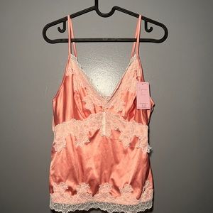 NWT Empress Mimi Pink/White Lace Camisole M